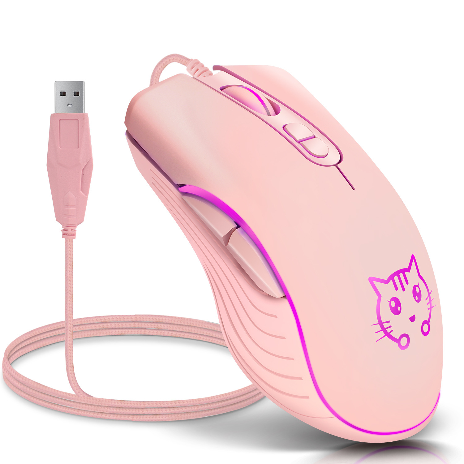 Esports Gaming Maus - USB kablolu oyun faresi pembe bilgisayar