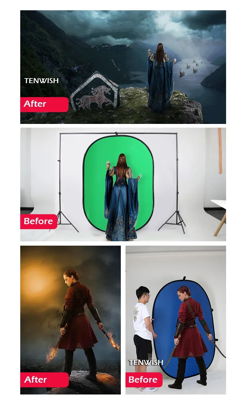 TENWISH 100*150 cm / 200*150 c - Green Screen Collapsible incelemesi ve fiyatı