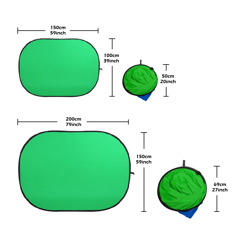 TENWISH 100*150 cm / 200*150 c - Green Screen Collapsible incelemesi ve fiyatı