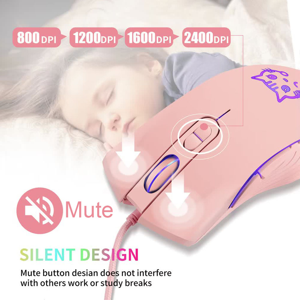 Kablolu USB Oyun Faresi Pembe  - Esports Gaming Maus incelemesi ve fiyatı