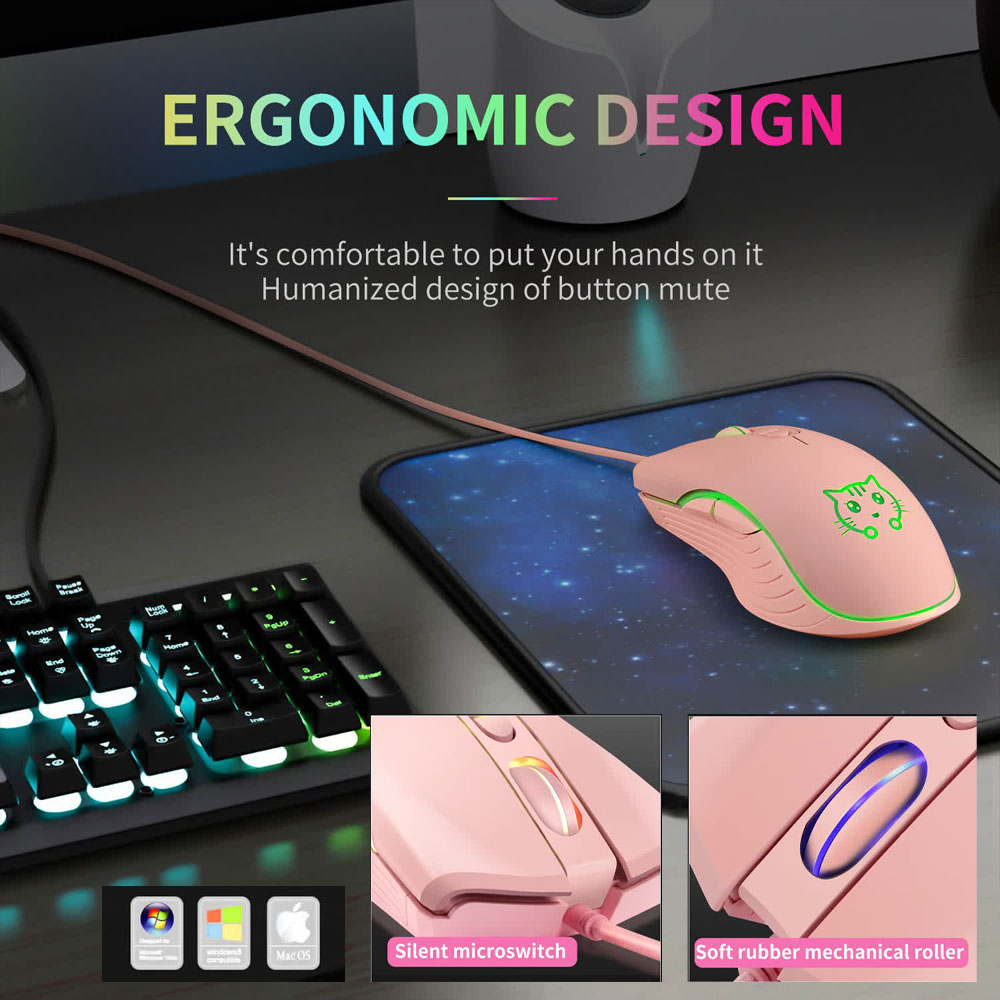 Kablolu USB Oyun Faresi Pembe  - Esports Gaming Maus incelemesi ve fiyatı